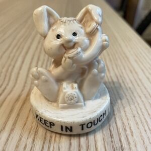 Russ Berrie & Co White Rabbit Telephone Keep In Touch 1975 VTG